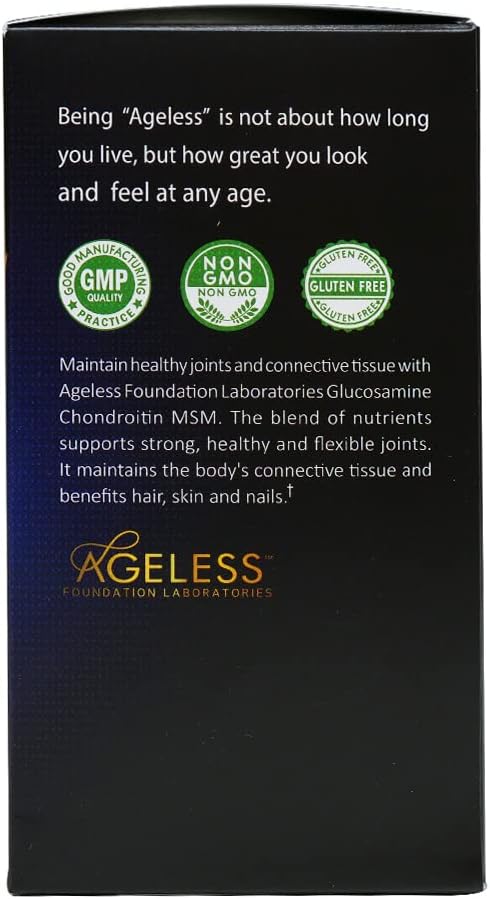 Ageless Foundation Laboratories UltraFlex Gold Joint Health Supplement - Glucosamine, Chondroitin, MSM - 120 Capsules for Joint Mobility