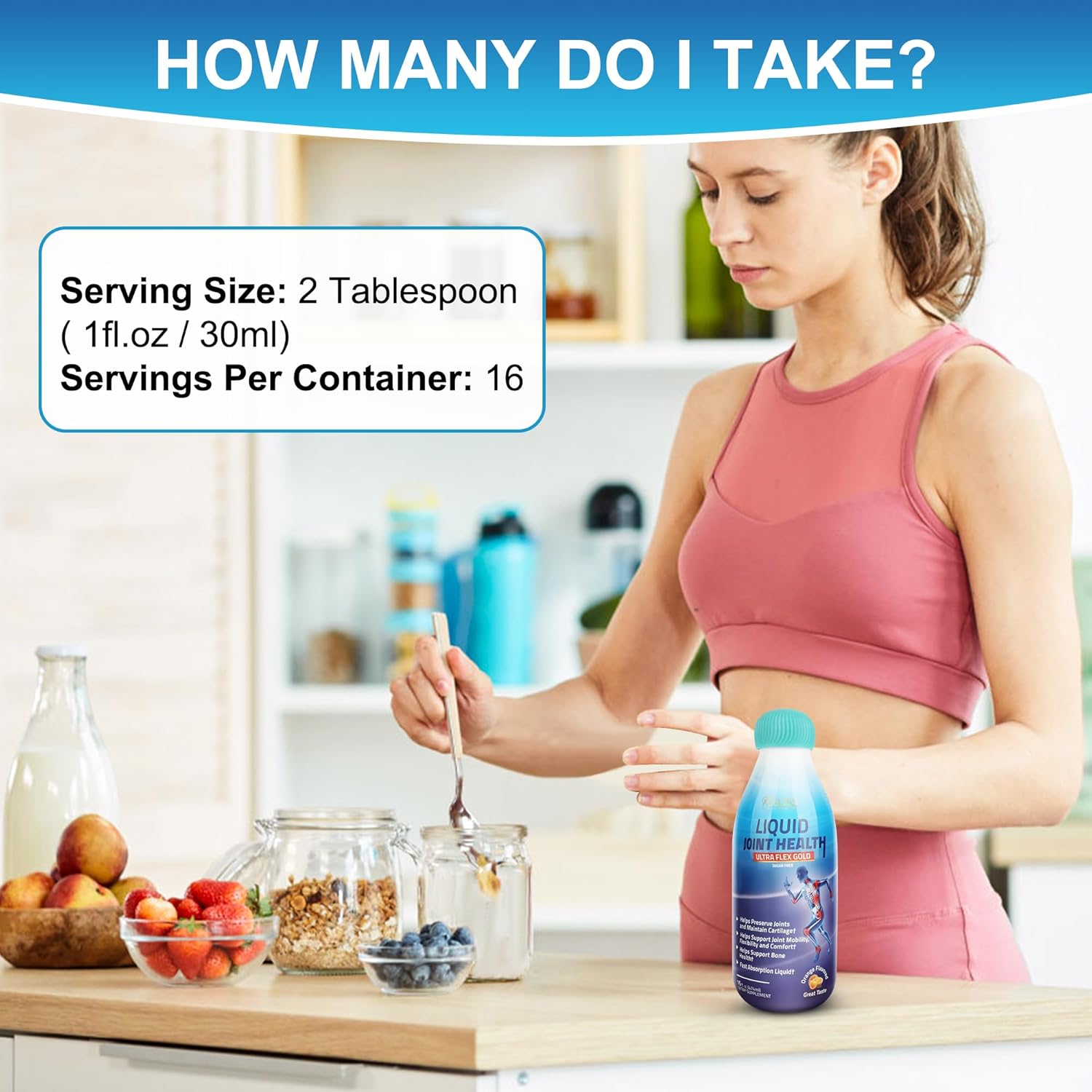 Ageless Foundation Laboratories UltraFlex Gold Liquid Joint Health Formula - Promotes Joint Mobility and Flexibility with Glucosamine, Chondroitin, MSM - 16 Fl Oz