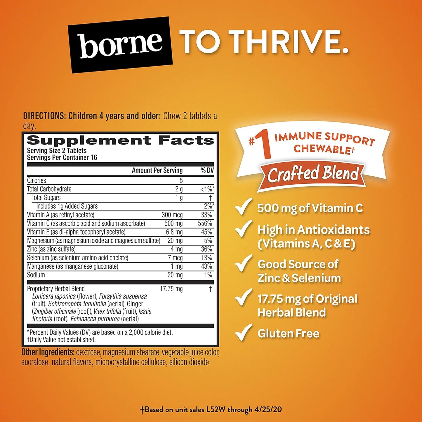 Airborne KIDS 500mg Vitamin C & Zinc Chewable Tablets - Immune Support with Antioxidant Vitamins A, C, & E - 32 Tablets, Very Berry Flavor
