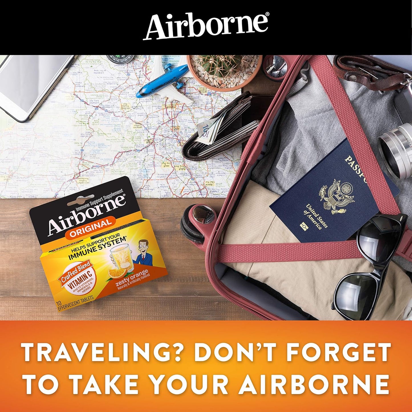 Airborne KIDS 500mg Vitamin C & Zinc Chewable Tablets - Immune Support with Antioxidant Vitamins A, C, & E - 32 Tablets, Very Berry Flavor