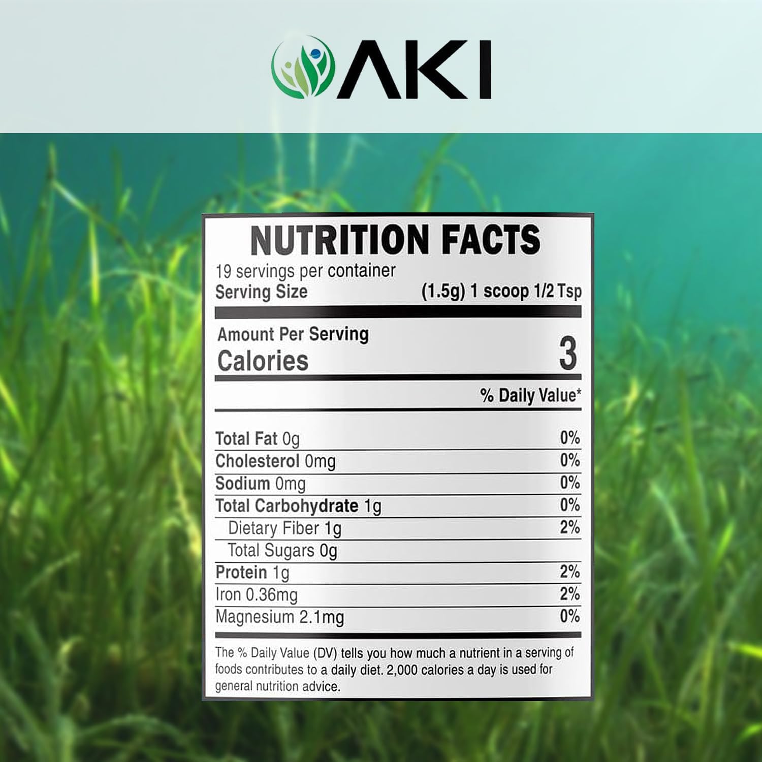 AKI Organic Blue Spirulina Powder: Rich in Antioxidants, Vegan Food Coloring for Smoothies, Ice Cream, Yogurt, Pastries - 1oz