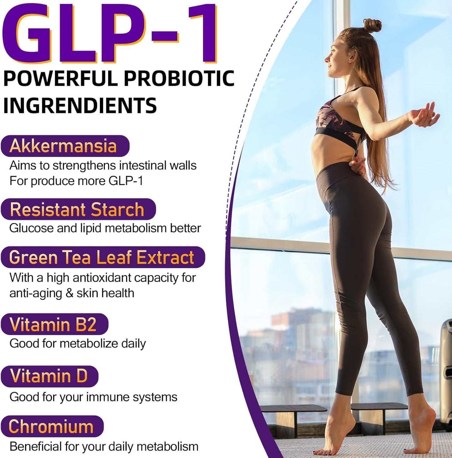 Akkermansia Probiotic Supplement for Gut Health - 300 Billion AFU Akkermansia Muciniphila, Boosts GLP-1, Digestive, Immunity, 60 Count