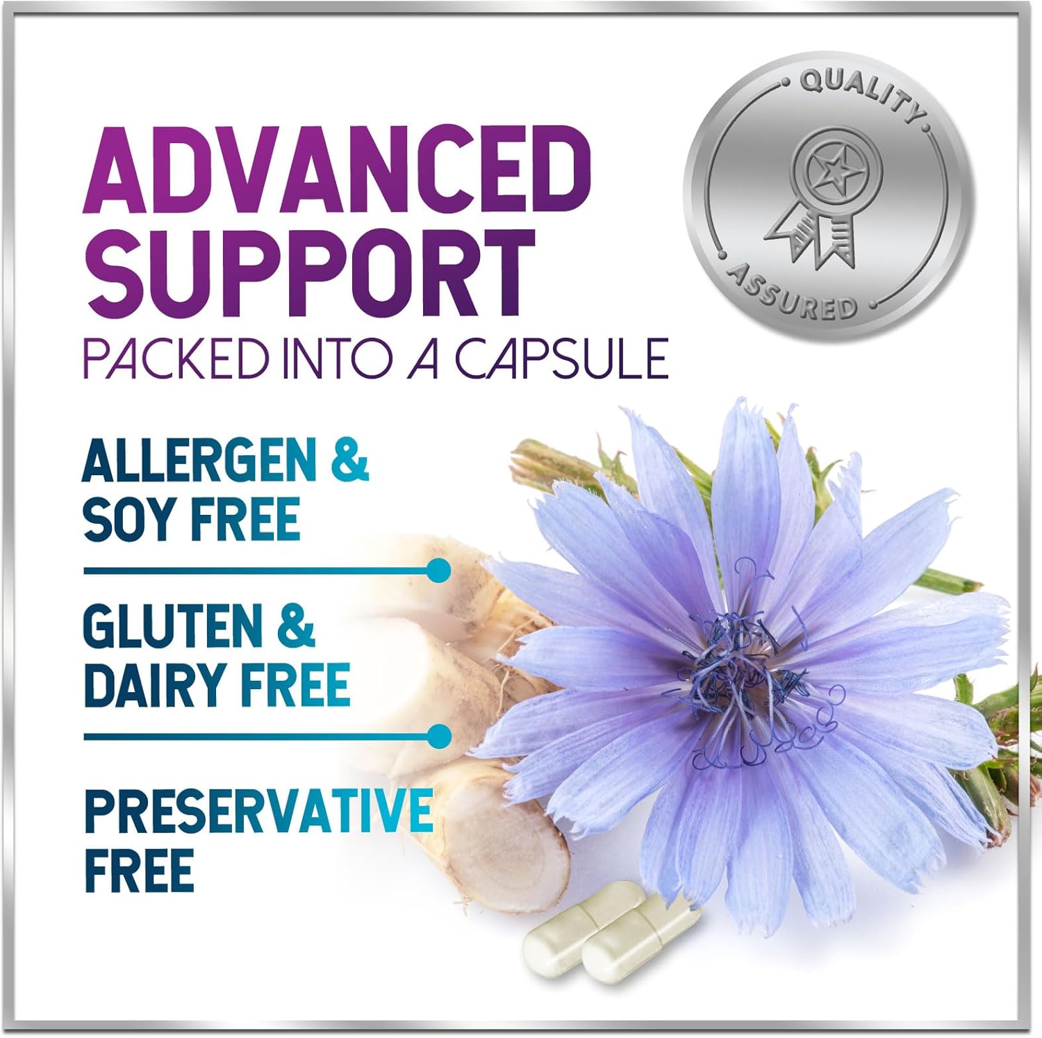 Akkermansia Probiotic Supplement with Inulin Fiber - 2 Billion AFU for Digestive and Immune Support - 60 Capsules