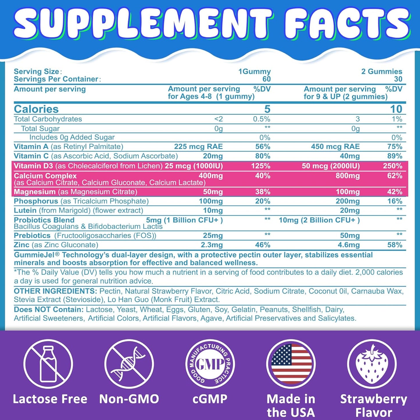 Akkermansia Probiotics Gummies Bundle with Prebiotics Fiber & Essential Nutrients for Kids 4+