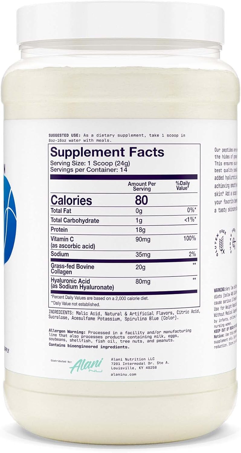 Alani Nu Breezberry Collagen Peptides Powder for Women | 18g Protein | Supports Bone, Skin, and Nail Health | 80mg Hyaluronic Acid | Gluten & Sugar Free | 14 Servings
