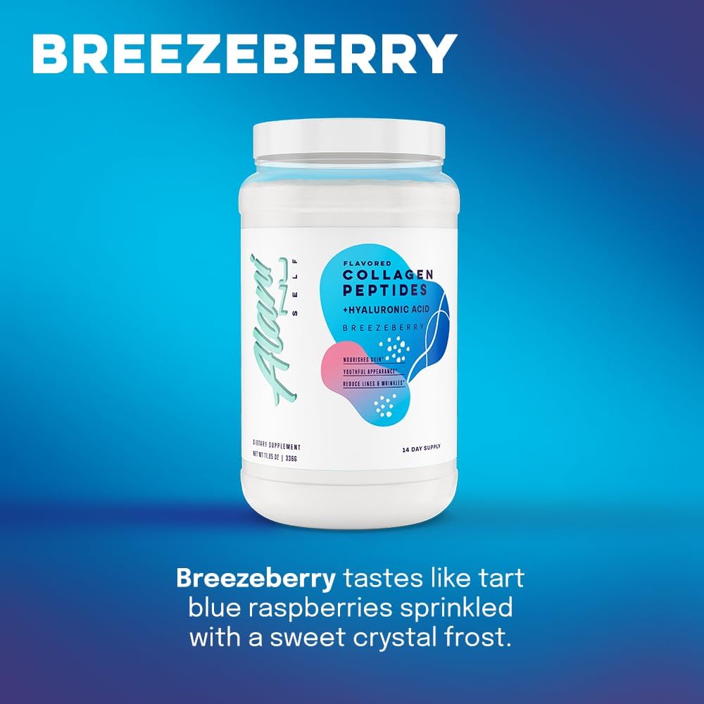 Alani Nu Breezberry Collagen Peptides Powder for Women | 18g Protein | Supports Bone, Skin, and Nail Health | 80mg Hyaluronic Acid | Gluten & Sugar Free | 14 Servings