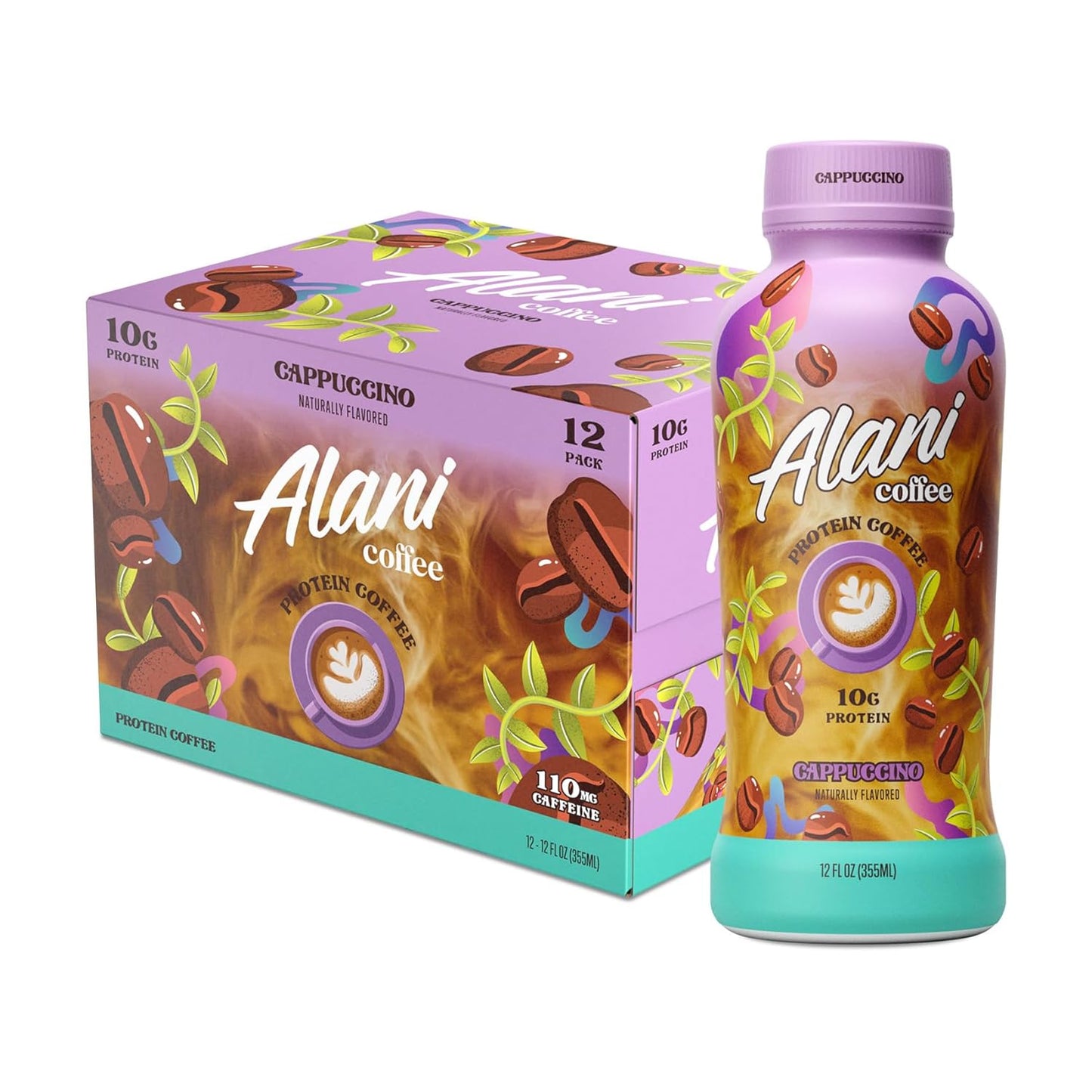 Alani Nu Cappuccino Protein Coffee Cold Brew - 12 Pack, 10g Protein, 100mg Caffeine, 90 Calories