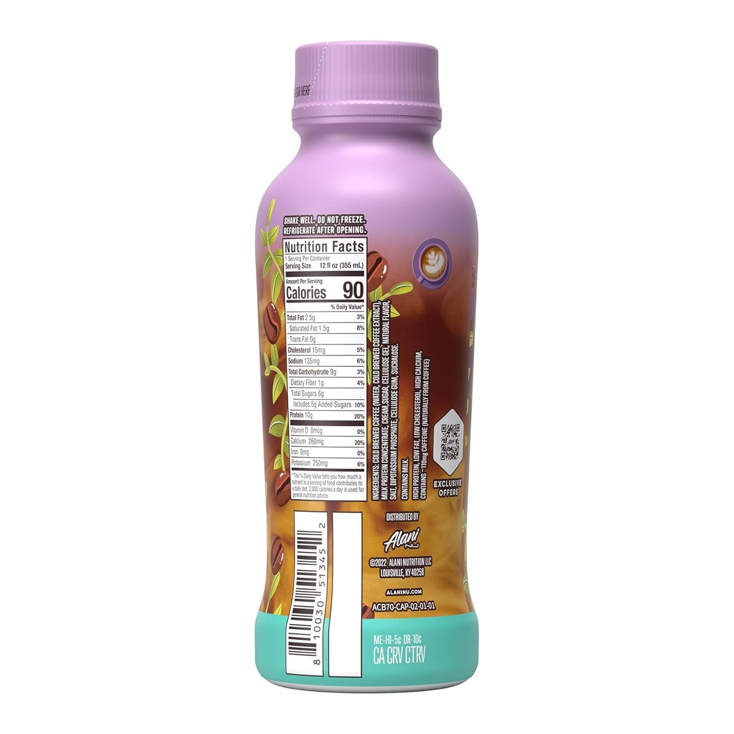 Alani Nu Cappuccino Protein Coffee Cold Brew - 12 Pack, 10g Protein, 100mg Caffeine, 90 Calories