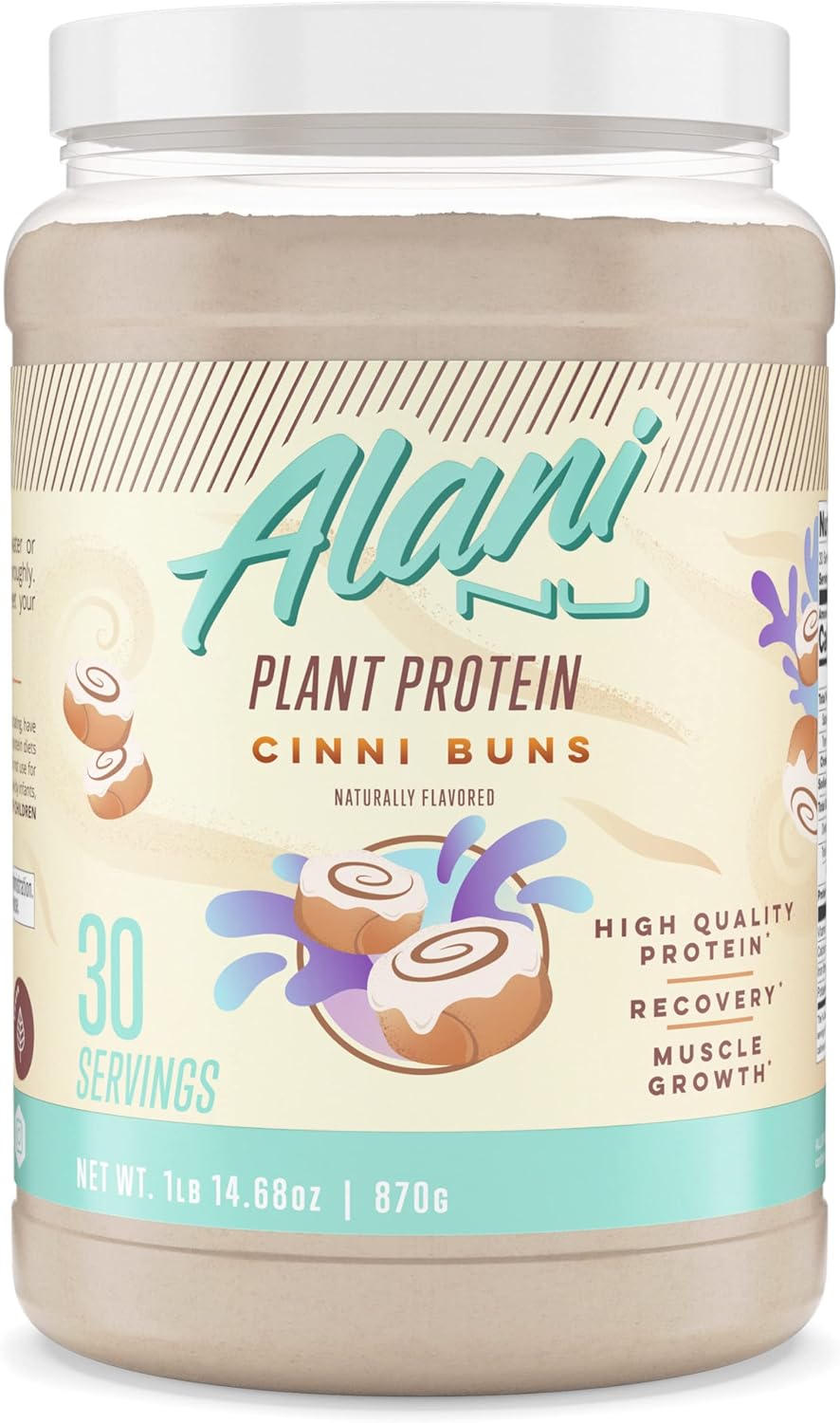 Alani Nu CINNIBUNS Plant-Based Protein Powder - 18g Vegan Protein, Meal Replacement, Dairy-Free, Low Carb, 30 Servings