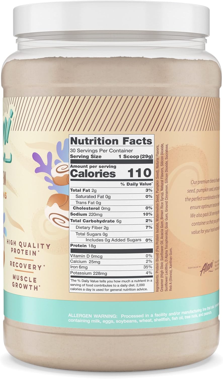 Alani Nu CINNIBUNS Plant-Based Protein Powder - 18g Vegan Protein, Meal Replacement, Dairy-Free, Low Carb, 30 Servings