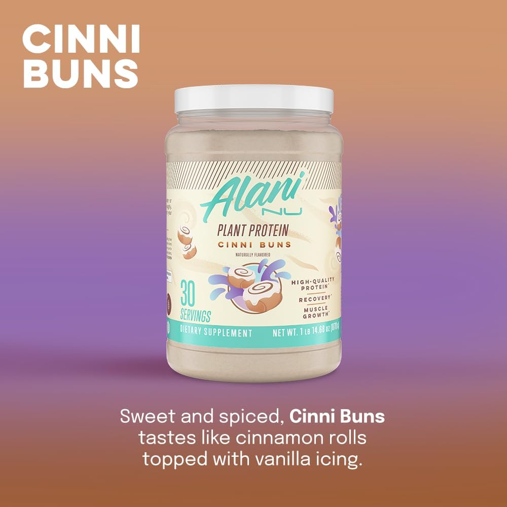 Alani Nu CINNIBUNS Plant-Based Protein Powder - 18g Vegan Protein, Meal Replacement, Dairy-Free, Low Carb, 30 Servings