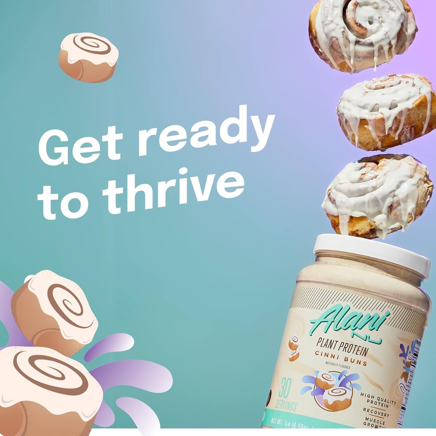 Alani Nu CINNIBUNS Plant-Based Protein Powder - 18g Vegan Protein, Meal Replacement, Dairy-Free, Low Carb, 30 Servings