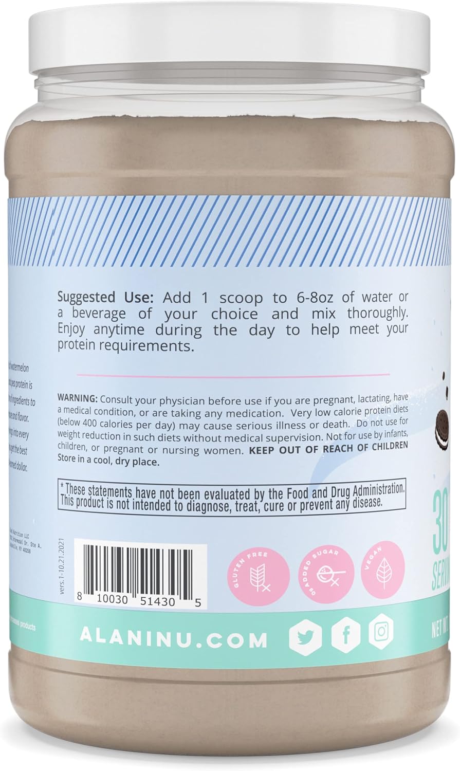 Alani Nu Frosted Flurry Plant-Based Protein Powder - 17g Vegan Protein, Meal Replacement, Dairy-Free Pea Protein Blend - 30 Servings
