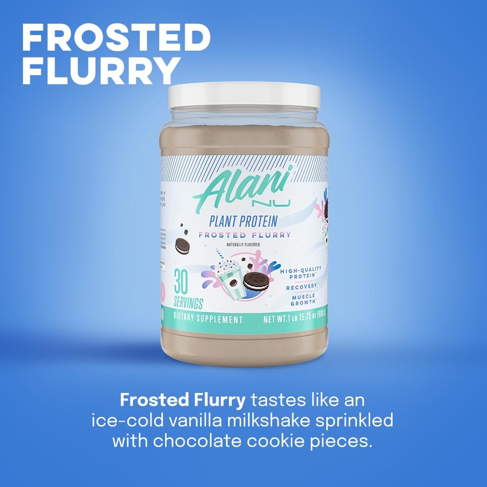 Alani Nu Frosted Flurry Plant-Based Protein Powder - 17g Vegan Protein, Meal Replacement, Dairy-Free Pea Protein Blend - 30 Servings