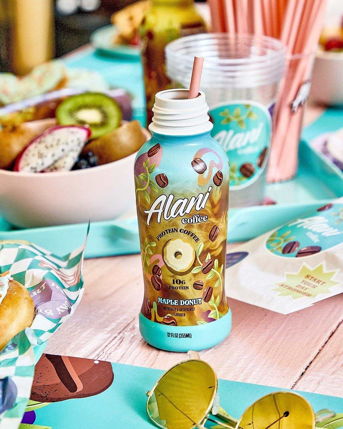 Alani Nu Maple Donut Protein Coffee Cold Brew - 10g Protein, 100mg Caffeine, 90 Calories - 12 Pack of 12 Fl Oz Bottles