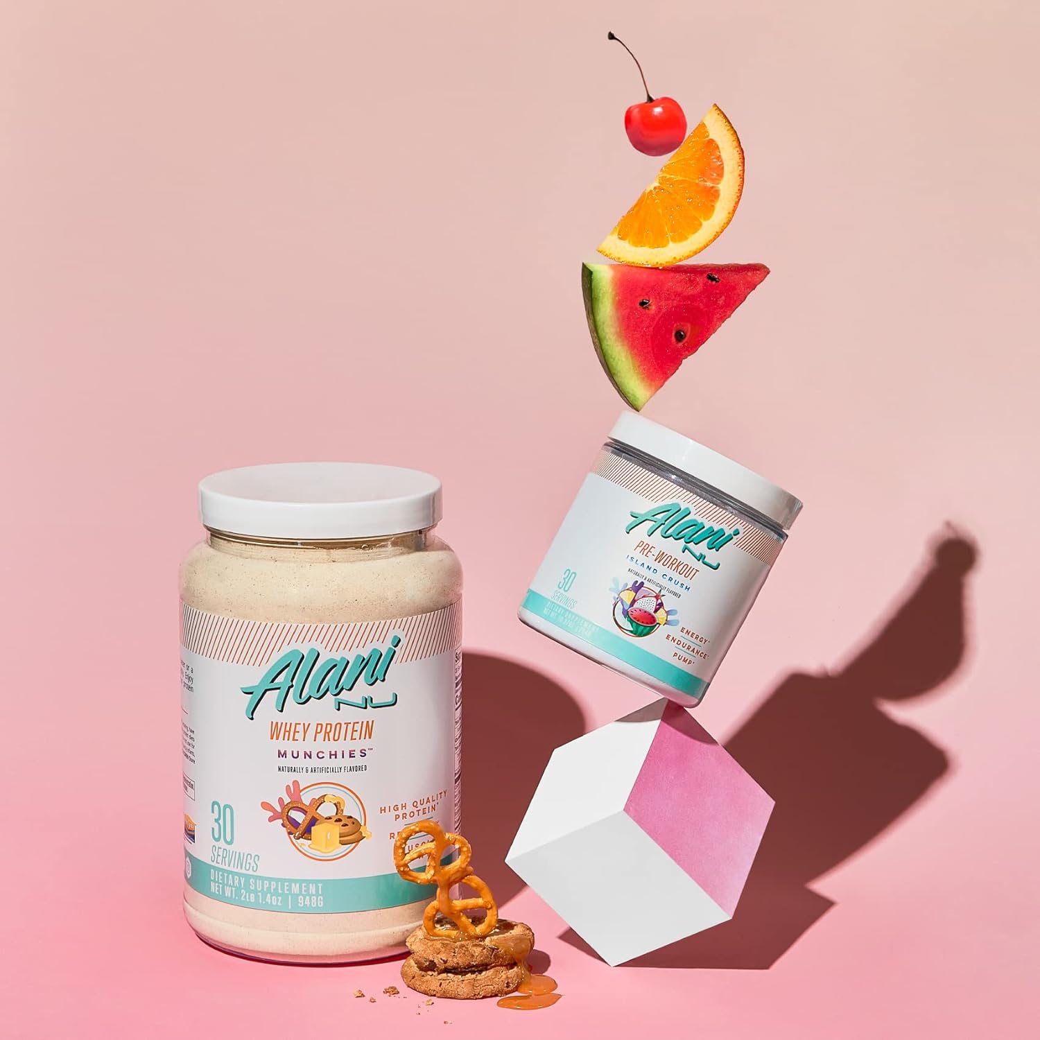 Alani Nu Whey Protein Powder Munchies | 23g Protein with Digestive Enzymes | Meal Replacement Powder | Low Fat Low Carb Blend | 30 Servings