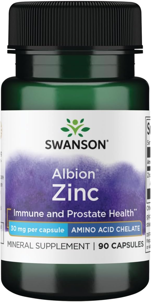 Albion Chelated Zinc Glycinate Capsules - 30mg, 90 Count