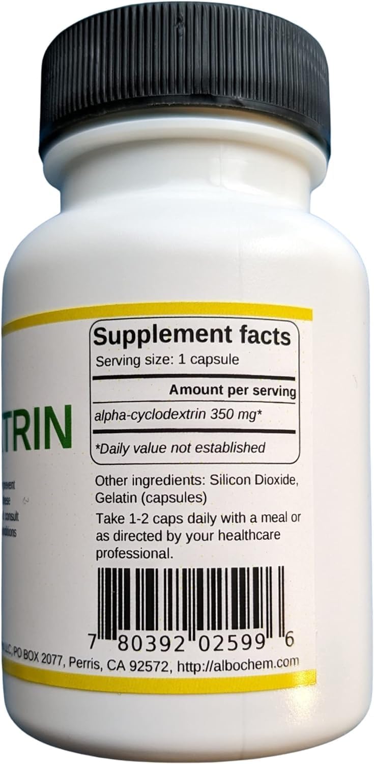 Albochemicals Alpha Cyclodextrin Capsules - Pack of 120 Capsules (2 x 60 ct)