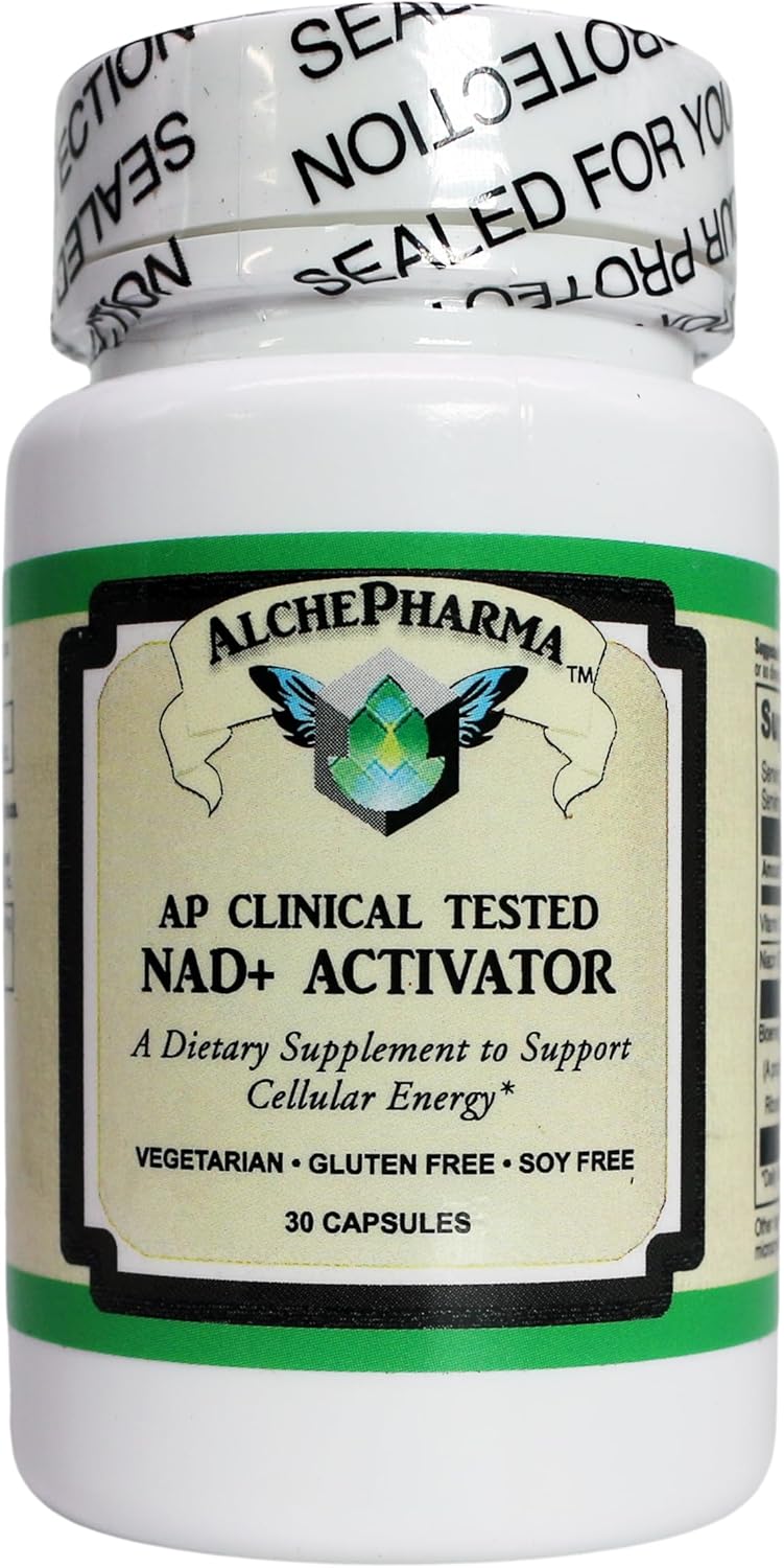 AlchePharma NAD+ Activator: Water-Soluble Capsules - 30 Count, Clinically Tested