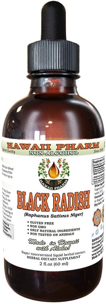 Alcohol-Free Black Radish Liquid Extract - Natural Herbal Supplement 2 oz Bottle