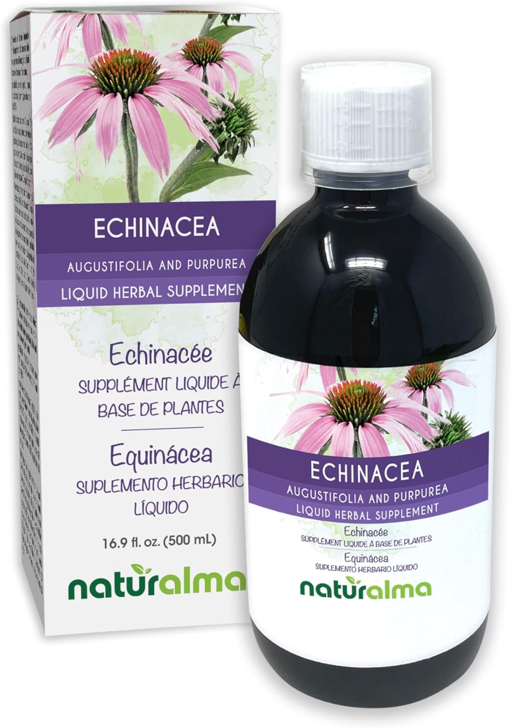Alcohol-Free Echinacea Root and Herb Tincture - 16.9 fl oz Liquid Extract, Vegan Herbal Supplement