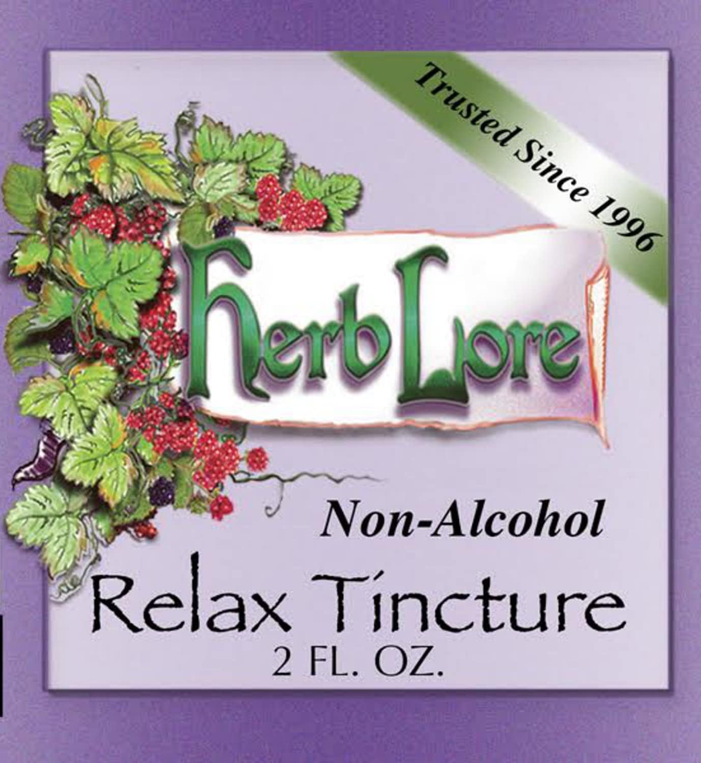 Alcohol-Free Herb Lore Relax Tincture with Lemon Balm, Chamomile, and Skullcap - 2 fl oz Liquid Drops for Kids and Adults