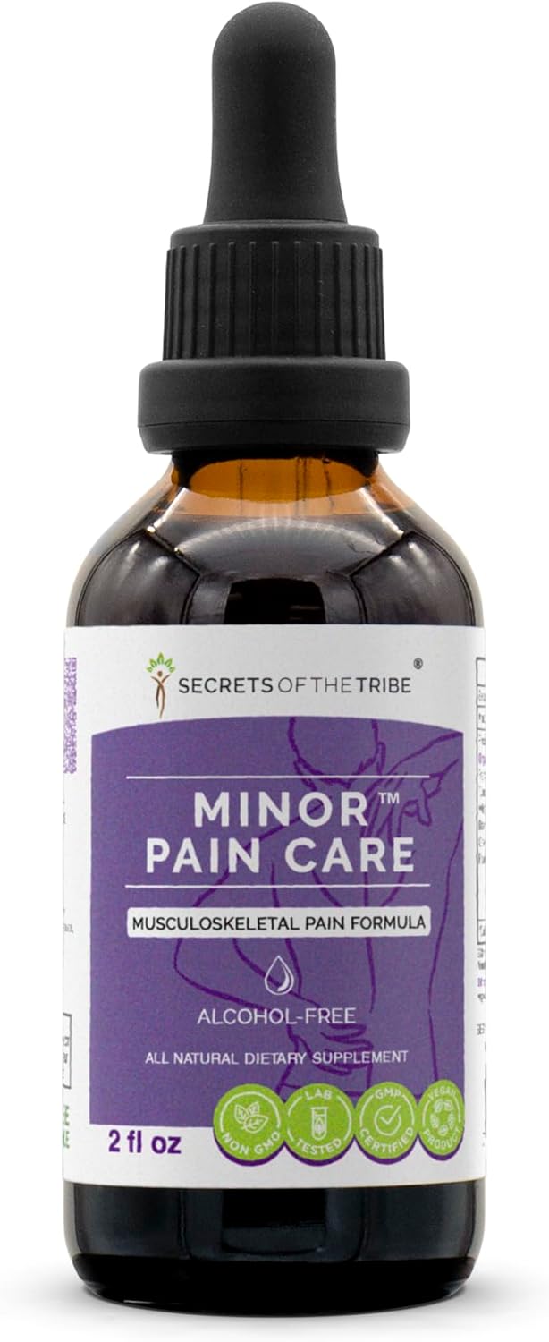 Alcohol-Free Minor Pain Care Herbal Extract Tincture with Frankincense, Turmeric, and Green Tea - 2 OZ