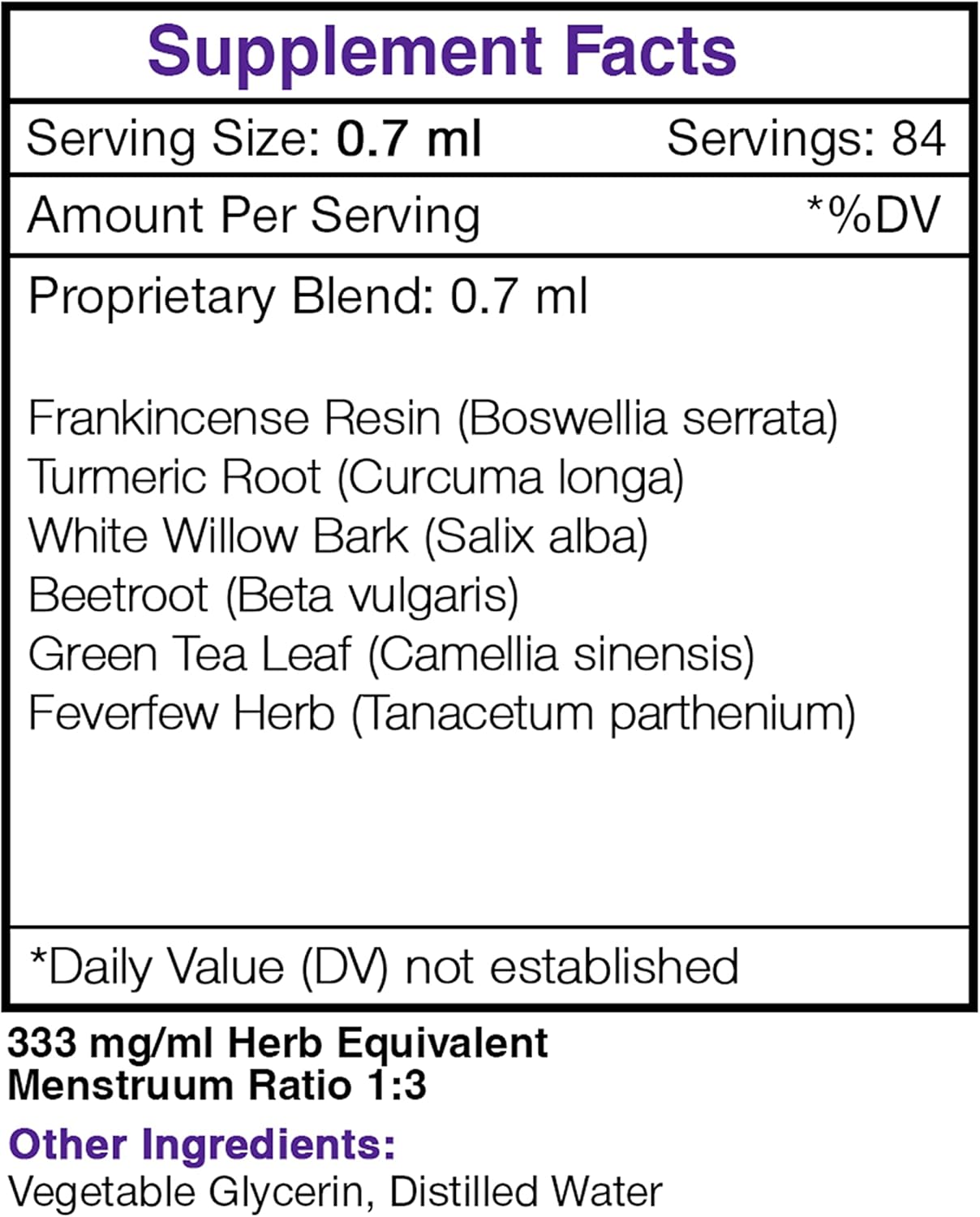 Alcohol-Free Minor Pain Care Herbal Extract Tincture with Frankincense, Turmeric, and Green Tea - 2 OZ