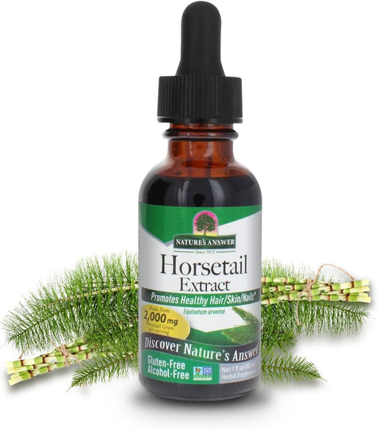 Alcohol-Free Nature's Answer Horsetail Extract 1 Oz - Super Concentrated for Healthy Hair, Skin, and Nails