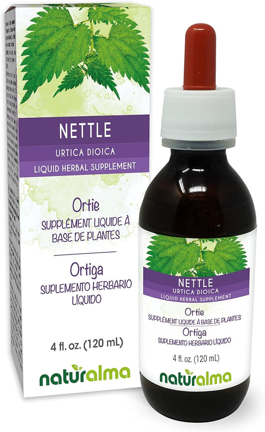Alcohol-Free Nettle Leaf and Root Tincture - 4 fl oz Liquid Extract - Herbal Supplement - Vegan Friendly