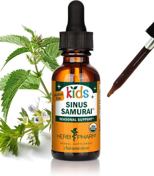 Alcohol-Free Organic Kids Sinus Samurai Liquid Herbal Formula by Herb Pharm - 1 Fl Oz - BoostGo Australia