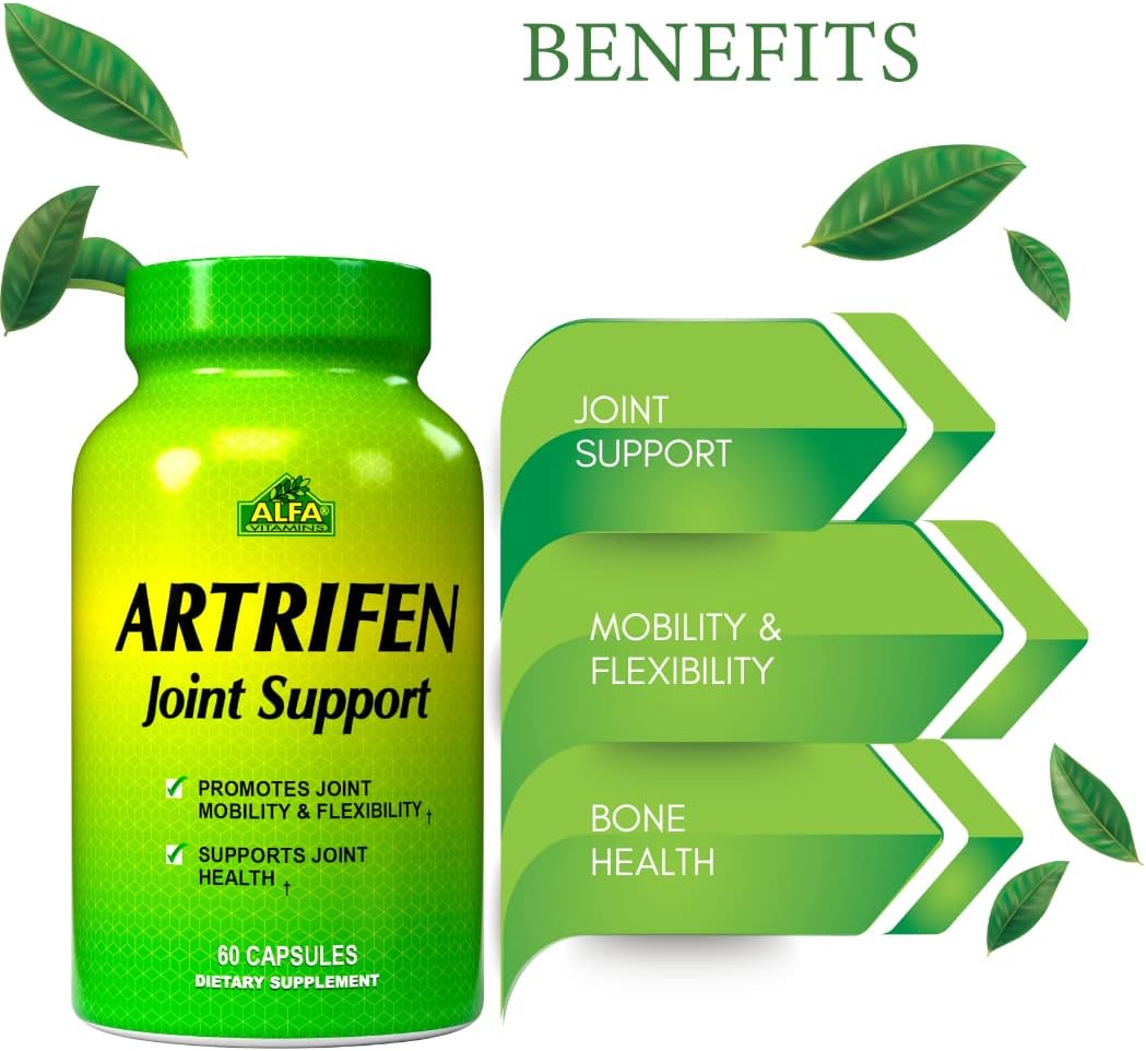 ALFA VITAMINS Artrifen Capsules - Glucosamine, Chondroitin, Boswellia Extract - Joint Health Support for Knee Troubles