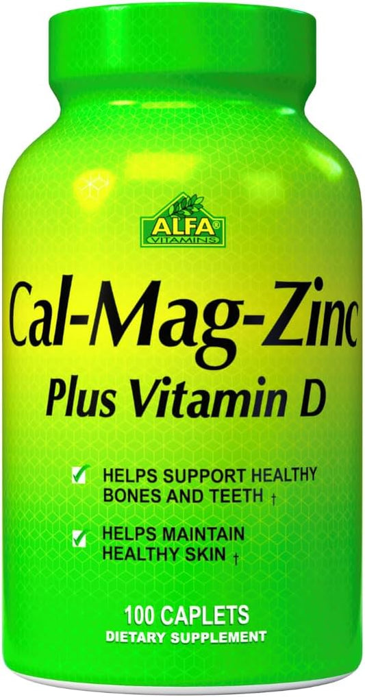 Alfa Vitamins Bone and Joint Health Supplement with Calcium, Magnesium, Zinc, and Vitamin D - 100 Caplets