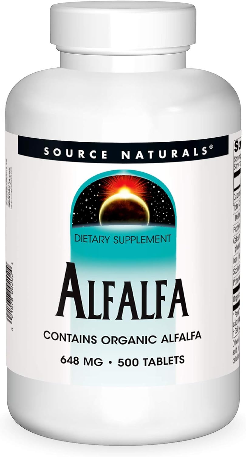 Alfalfa 10 Grain Dietary Supplement Tablets - 500 Count by Source Naturals