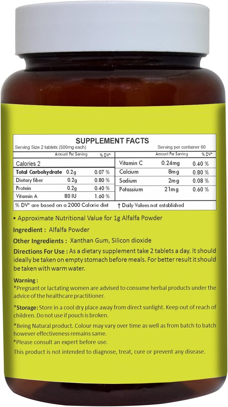 Alfalfa Tablet and Senna Leaf Capsules Combo Pack - Herbal Hills (2 Pack)