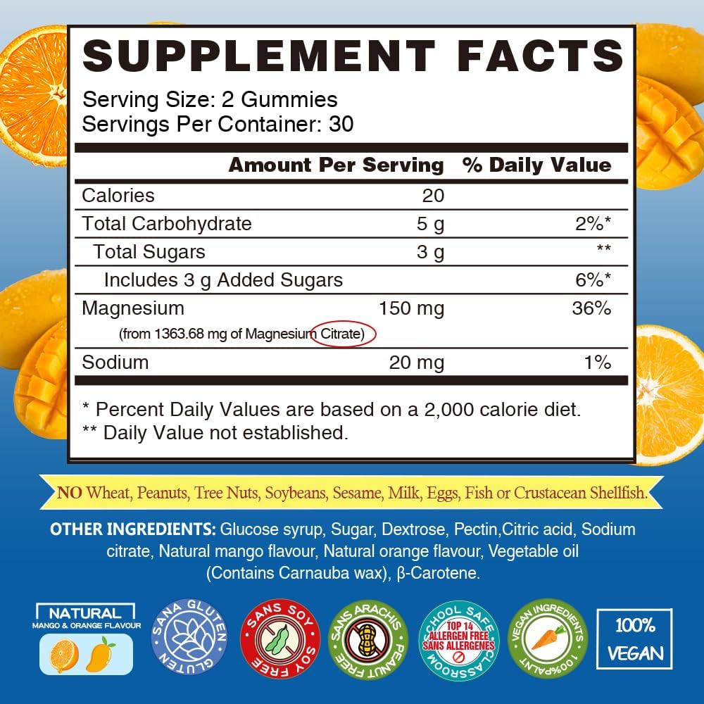 Algae Omega-3 DHA Gummies with Magnesium for Brain, Heart, and Eyes Health - 90 Count