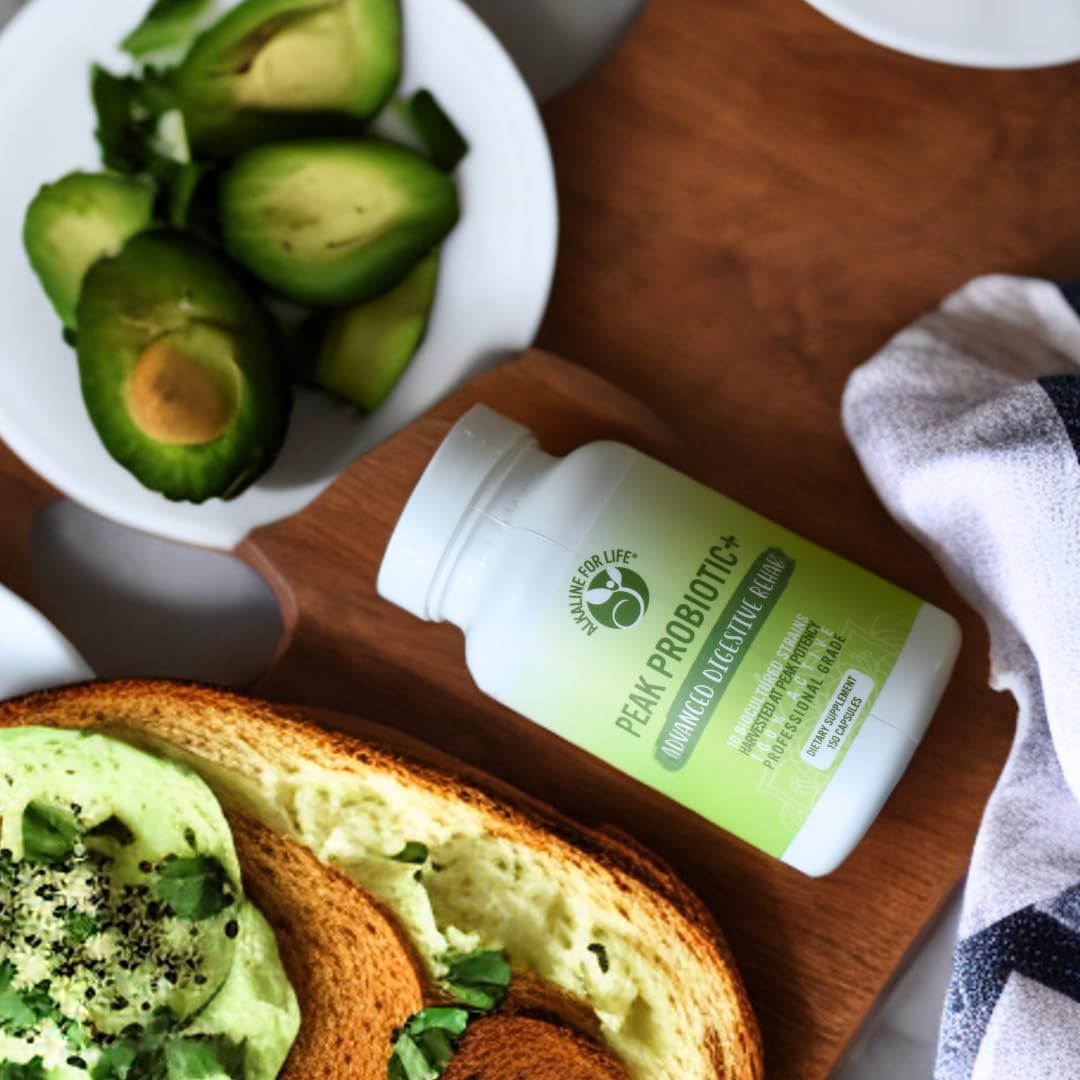 Alkaline for Life Peak Probiotic+ with 7.5 Billion Harvested Probiotics - 10 Strains for Gut Health - Acidophilus for Digestive Health - Men & Women