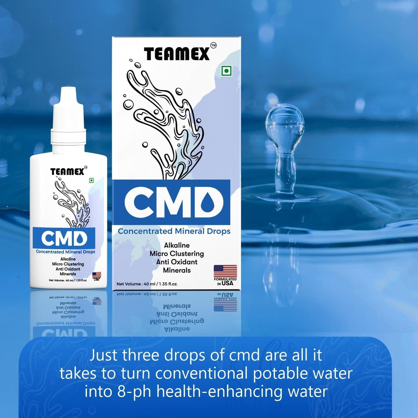 Alkaline Mineral Water Drops - pH Booster for Alkaline Water - Ayurvedic CMD Drop - 40 ml