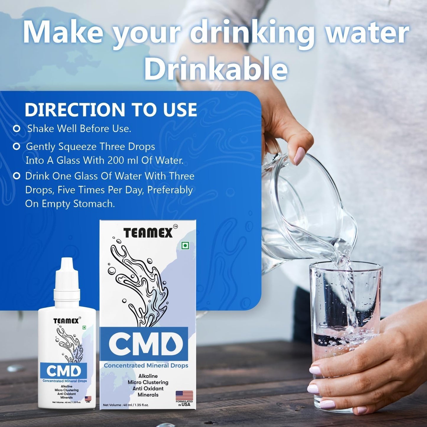 Alkaline Mineral Water Drops - pH Booster for Alkaline Water - Ayurvedic CMD Drop - 40 ml