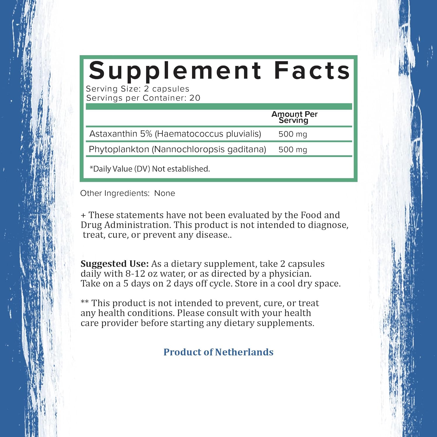 Alkaline Rock Stars Blue Green & Red Algae Supplement - 500mg Capsules with Marine Phytoplankton & Astaxanthin | Antioxidant-Rich Vegan Omega 3 Source | 30 Day Supply