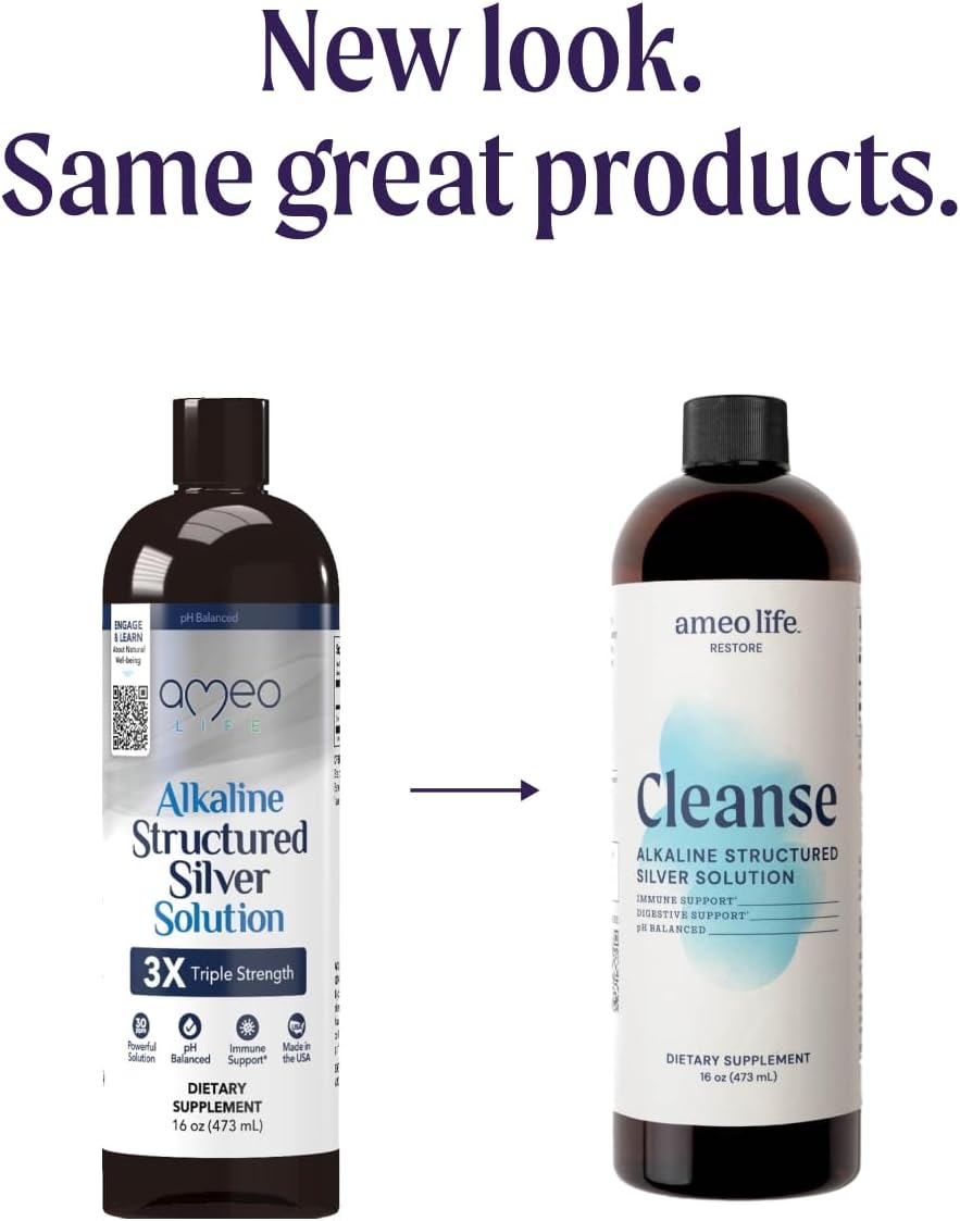 Alkaline Structured Colloidal Silver Liquid 30 PPM for Immune Support - pH Balanced 16 oz Solution for Gut Health