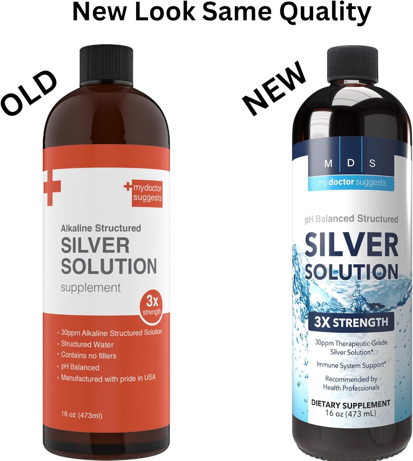 Alkaline Structured Silver Liquid Supplement 30ppm - Immune Support Drops - Extra Strength Colloidal Silver - Made in USA (16 oz)