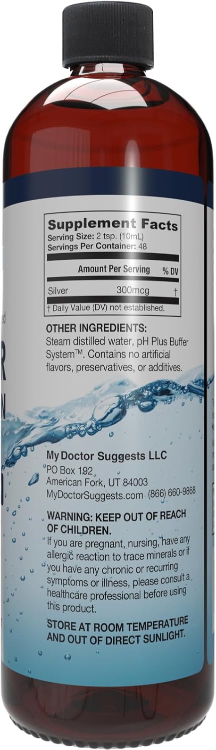 Alkaline Structured Silver Liquid Supplement 30ppm - Immune Support Drops - Extra Strength Colloidal Silver - Made in USA (16 oz)