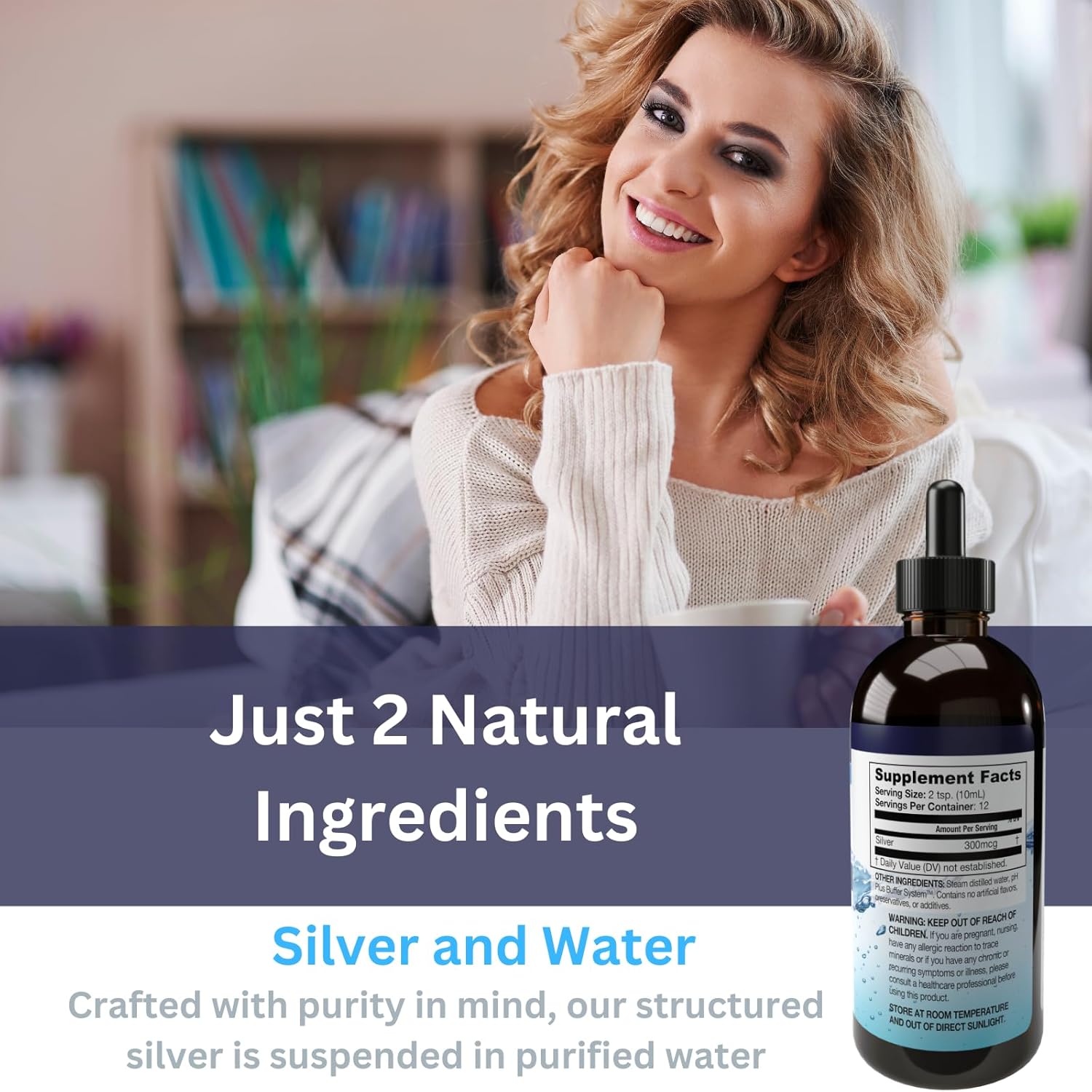 Alkaline Structured Silver Liquid Supplement 30ppm - Immune Support Drops - Extra Strength Colloidal Silver - USA Made (4 oz)