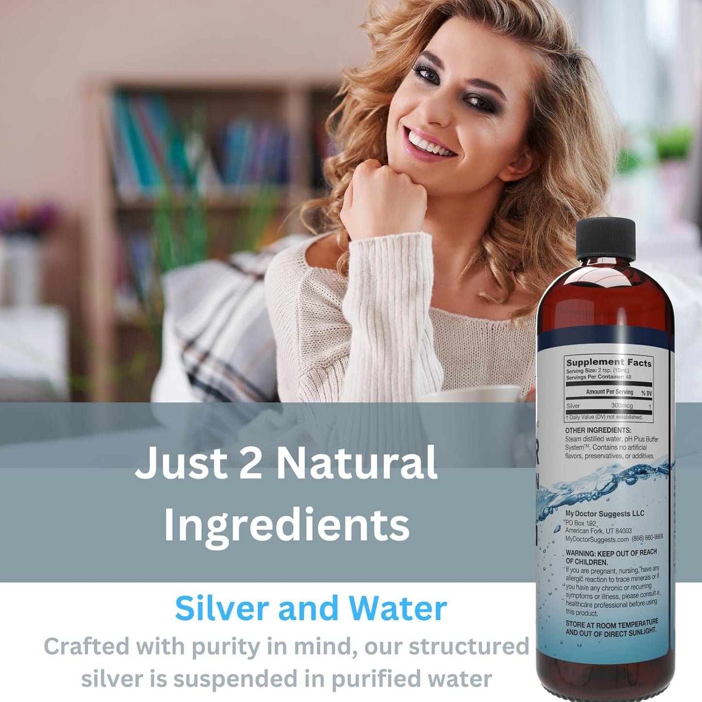 Alkaline Structured Silver Liquid Supplement 30ppm - Immune Support Drops - Extra Strength Colloidal Silver - Made in USA (16 oz)