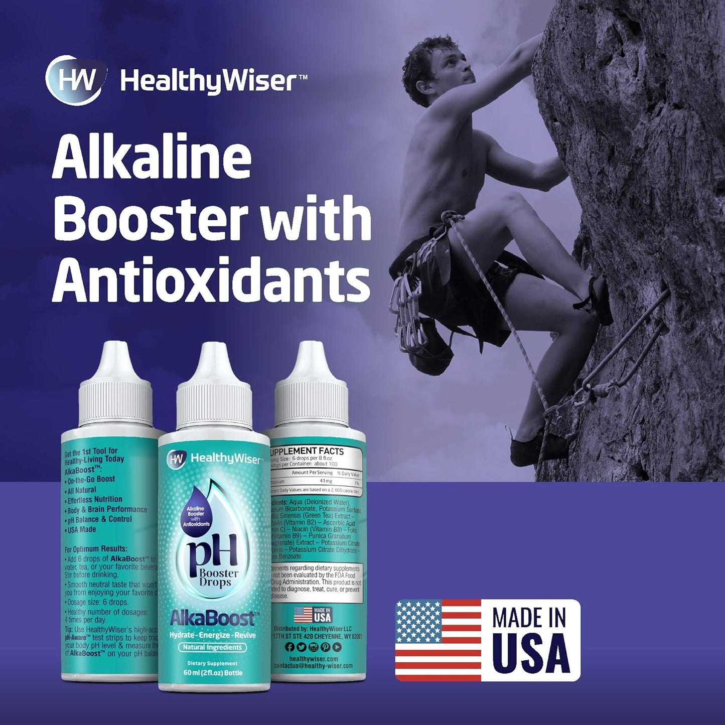 Alkaline Water pH Booster Drops with Natural Vitamins for Health