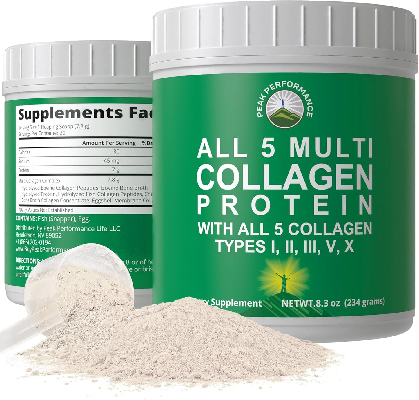 All 5 Multi-Collagen Protein Powder Peptides - Contains Types I, II, III, V, X - Keto & Paleo Friendly - Hydrolyzed Bovine, Marine, Chicken, Bone Broth Collagens - BoostGo Australia