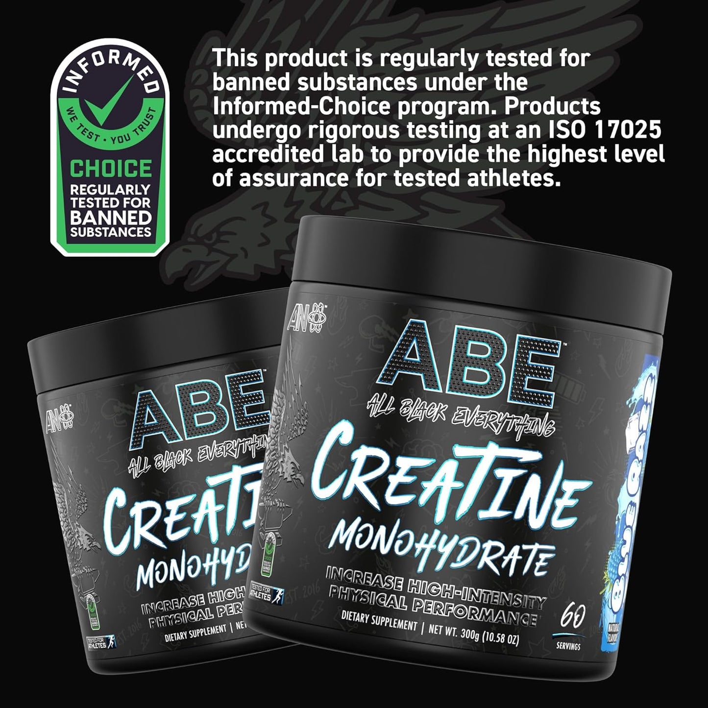 All Black Everything Creatine Monohydrate Powder | 60 Servings | Unflavored | Support Muscles, Energy, Function | Gluten-Free | Keto-Friendly