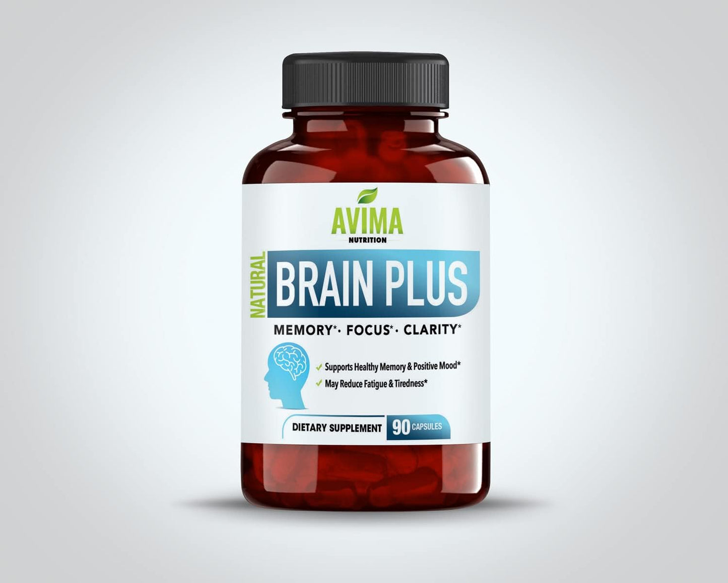 All-Natural AVIMA Brain Booster Supplement for Improved Concentration, Memory, and Mental Performance - Reduce Stress & Fatigue with this Brain Function Nootropic