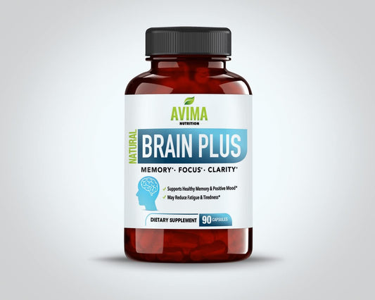 All-Natural AVIMA Brain Booster Supplement for Improved Concentration, Memory, and Mental Performance - Reduce Stress & Fatigue with this Brain Function Nootropic